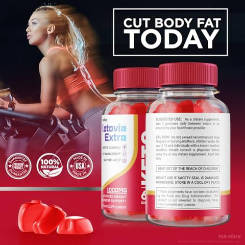 NutraRize - (5 Pacotes) Gomas Extra Ketovia – Gomas Extra ACV Ketovia, Gomas ACV Ketovia para Perda de Peso Avançada, Suplemento de Força Máxima, Goma Keto ACV Ketovia, Keto Via Extra