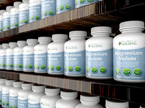 Purely Holistic - Magnésio Malato 400mg – 50%% Mais 270 Comprimidos Vegetarianos – Suplemento de Magnésio Quelato com Ácido Málico – Estimula a Produção de Energia e Recuperação Muscular – Alta Absorção