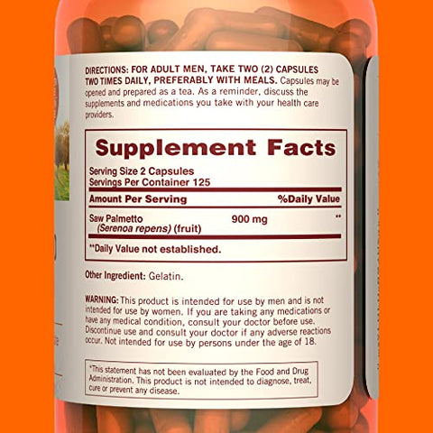 Saw Palmetto – Suporte à saúde masculina, 250 cápsulas, marca Sundown - Sundown