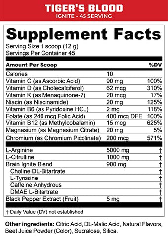 Ignite Trail Packs – Energético em Pó Supercharged, Sabor Sangue de Tigre, 30g - MTN OPS