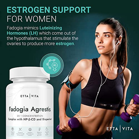 Etta Vita - Fadogia Agrestis Orgânica 600mg para Suporte Natural de Testosterona (2X Mais Puro – 3X Mais Absorvente) Aprovado por Atletas – Auxilia no Crescimento Muscular