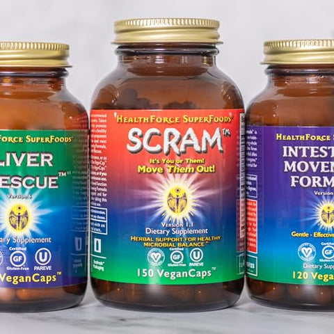 HEALTHFORCE SUPERFOODS - HealthForce SuperFoods Scram – Suplemento Herbal com Cardo Mariano e Artemísia | 60 cápsulas | Detox e Limpeza do Organismo
