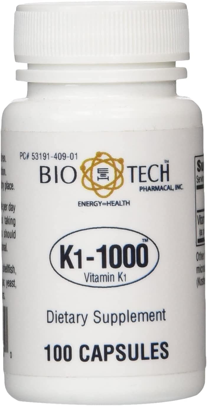 BioTechUSA - Bio-Tech – K1-1000 (Vitamina K-1) 100 Cápsulas | Fortaleça sua saúde com a Vitamina K-1 | Produto de alta qualidade