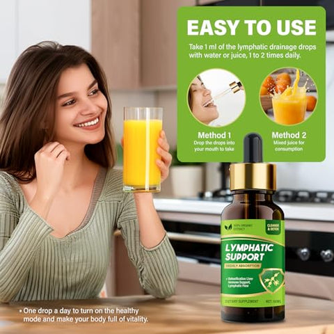 Atrilly - Gotas de Drenagem Linfática, Suplementos Herbais para Drenagem Linfática com Equinácea – Marca: Lymphatic Drainage Drops