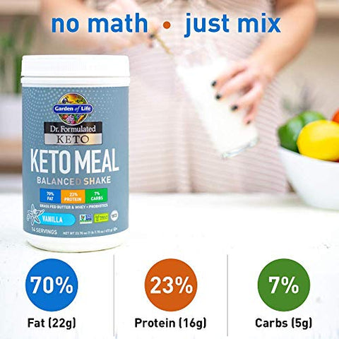 Dr. Formulated Shake em Pó Cetogênico com Manteiga de Vaca Verdadeiramente Alimentada com Grama – 500g - Garden of Life