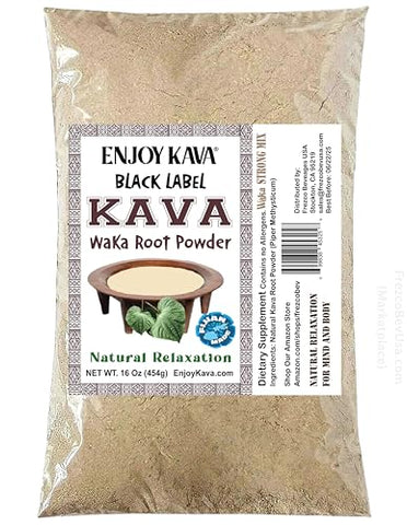 Enjoy Kava - Aproveite Kava® Pó de Raiz de Kava Nobre (16 Oz Bag) Bebida de Kava Herbal … Black Label – 100% Natural e Autêntico