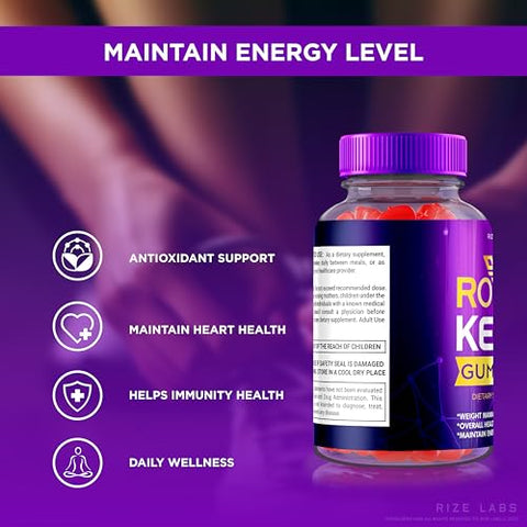 rize labs - (2 Pacotes) Gomas Royal Keto – RoyalKeto ACV Gomas Regal Keto Orgânicas para Apoio à Dieta de Redução de Gordura Abdominal – Perda de Peso Regal para Homens e Mulheres – Gomitas de Vinagre de Maçã Extra
