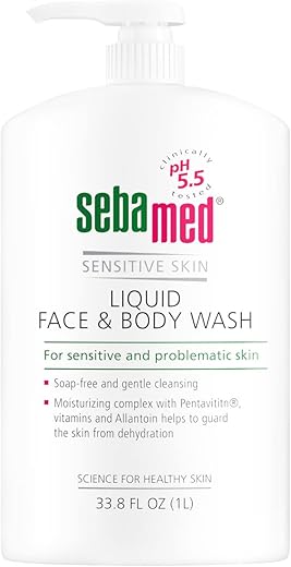 SEBAMED - Sebamed Sabonete Líquido para Rosto e Corpo, Pele Sensível, pH 5.5, Hidratante Suave, Hipoalergênico para Homens e Mulheres, Recomendado por Dermatologistas, 1000ml