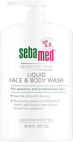 SEBAMED - Sebamed Sabonete Líquido para Rosto e Corpo, Pele Sensível, pH 5.5, Hidratante Suave, Hipoalergênico para Homens e Mulheres, Recomendado por Dermatologistas, 1000ml