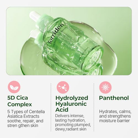 BALANCEFUL Cica Serum: Essência Facial Hidratante, Equilibrante e Calmante com 5 Extratos de Centella Asiática para Pele Oleosa, Mista e Sensível – 30ml - Torriden