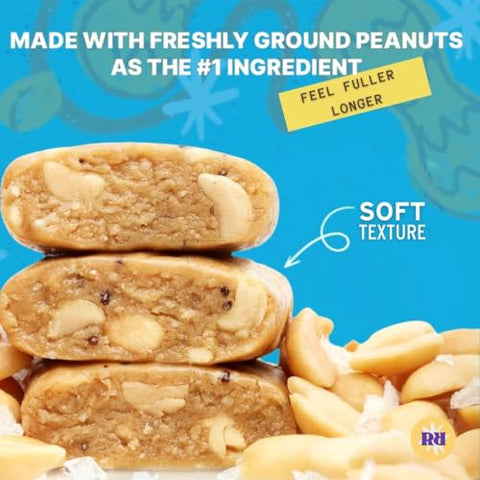 Raw Rev Glo - Raw Rev Barras Veganas de Alta Proteína, Amendoim Crocante – 100% Natural e Deliciosas!