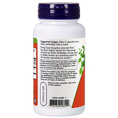 NOW Foods - NOW Dong Quai 520mg – 100 Cápsulas (Pacote com 3) – Comprar Online | Saúde Feminina