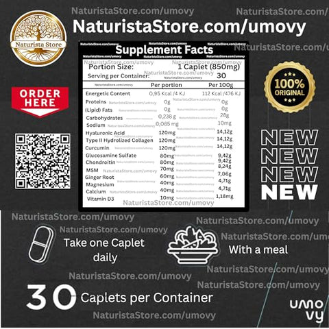 Generic - Umovy Ácido Hialurônico 30 cápsulas 850 mg – Fórmula Avançada para Pele Saudável