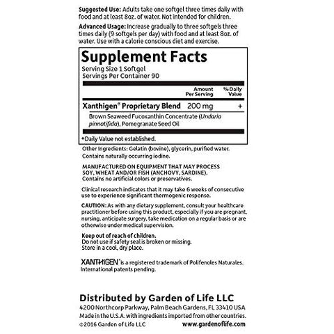 Fucoxantina – FucoThin Cápsulas para Emagrecimento, 90 Softgels - Garden of Life