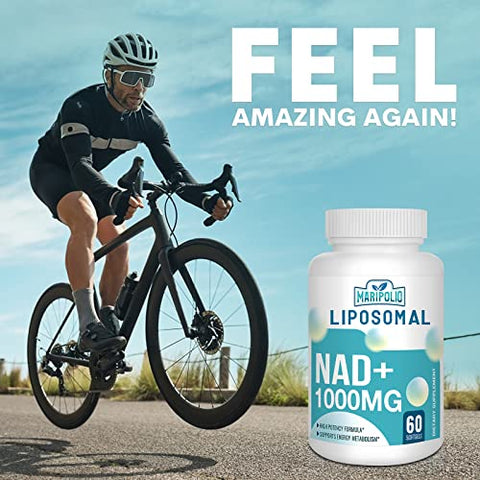 Maripolio - Liposomal NAD 1000 mg | Pontecy NAD Mais Alto | Máxima Absorção | Suplemento Puro de NAD | Energia e Reparo do DNA, Defesa contra o Envelhecimento, Função Cerebral | 240 Softgels