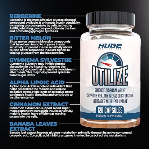Huge Supplements - GDA: Agente de Disposição de Glicose, Bloqueador de Carboidratos – Potencialize sua Saúde