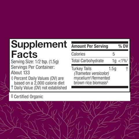 Pó de Cogumelo Turkey Tail Host Defense – Saúde Digestiva – 100g