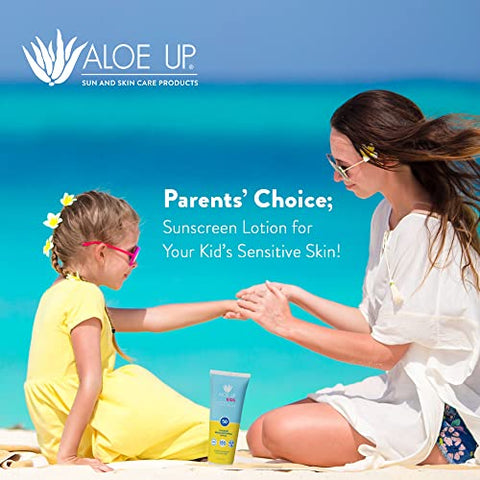 ALOE UP - Protetor Solar Infantil Aloe Up Kids FPS 50 – Amplo Espectro para Rosto e Corpo – Pele Sensível – Com Gel de Aloe Vera – Secagem Rápida – Seguro para Recifes – 100g