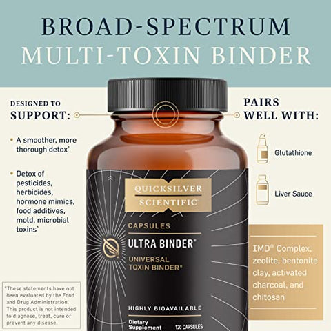 Ultra Binder Stick Packets – Desintoxicante Multi Toxinas com Argila Bentonita em Pó, Zeólita Detox – 10g - Quicksilver Scientific