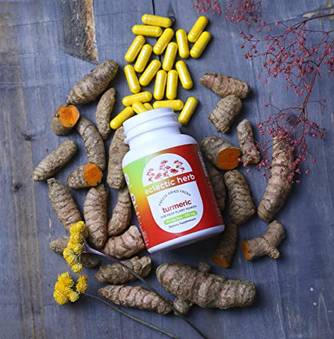 ECLECTIC INSTITUTE - Eclectic Institute – Cúrcuma Crua Liofilizada | Cultivada nos EUA | Vegetariana, Não-OGM, Sem Glúten | 90 CT (395 mg)
