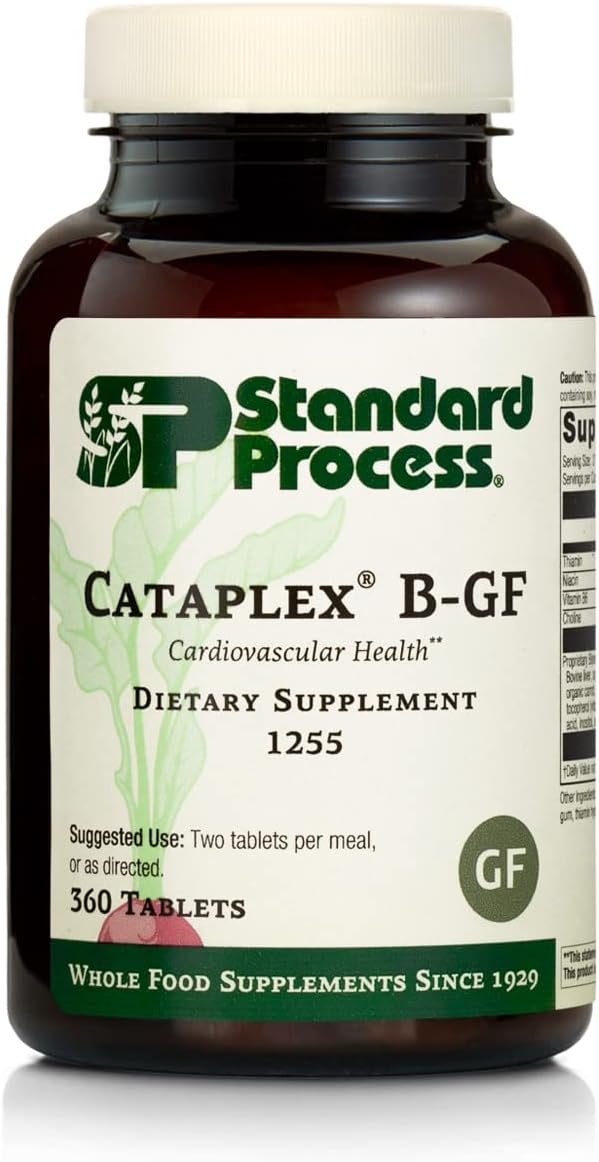 Standard Process Inc. - Standard Process Cataplex B GF – Fórmula de Alimentos Integrais Livre de Glúten com Niacina, Vitamina B6, Tiamina e Inositol, Suporta a Saúde Metabólica, Cardiovascular e do Sistema Nervoso – 60 cápsulas