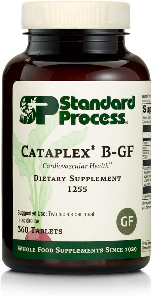Standard Process Inc. - Standard Process Cataplex B GF – Fórmula de Alimentos Integrais Livre de Glúten com Niacina, Vitamina B6, Tiamina e Inositol, Suporta a Saúde Metabólica, Cardiovascular e do Sistema Nervoso – 60 cápsulas