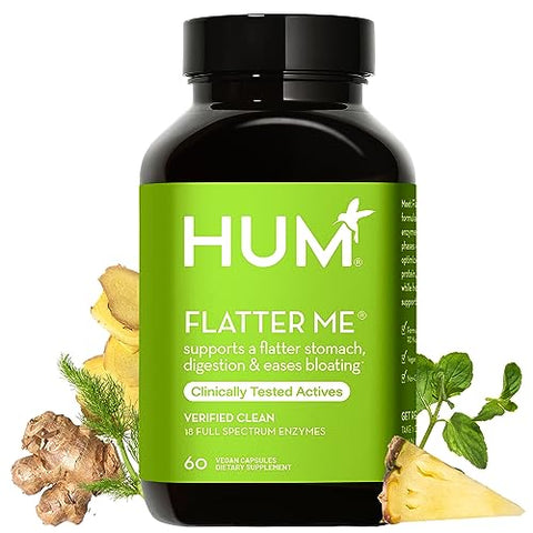 Digest and Detox – Flatter Me: 18 Enzimas Digestivas para Apoiar a Quebra de Alimentos e Limpeza Diária. Ervas Detoxificantes e Algas Orgânicas para um Detox Natural e Pele Limpa - HUM