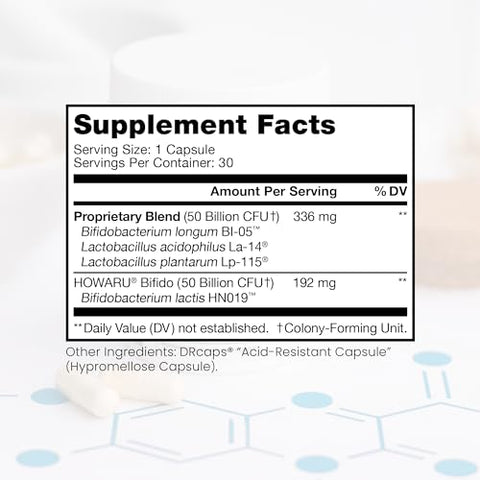 Pure Therapro Rx - Pure TheraPro Rx Power Probiotic 100B | 30 Cápsulas Resistentes ao Ácido – 1 Mês de Fornecimento | 4 Cepas Comprovadas 100 Bilhões UFC | Equilíbrio da Flora