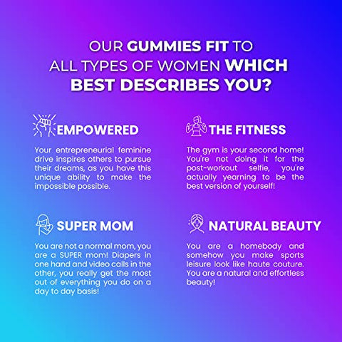 Esmerally - Multivitamínico Feminino – Gomas de Vinagre de Maçã – 120 Gomas Multivitamínicas – Vitaminas para Mulheres – Sabor Natural de Frutas – Livre de Glúten