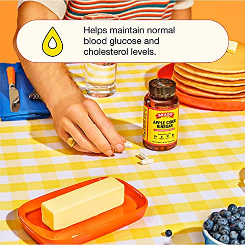 Cápsulas de Vinagre de Maçã Bragg – Vitamina D3 | Benefícios para a Saúde | 60 cápsulas | 1000 UI de Vitamina D3