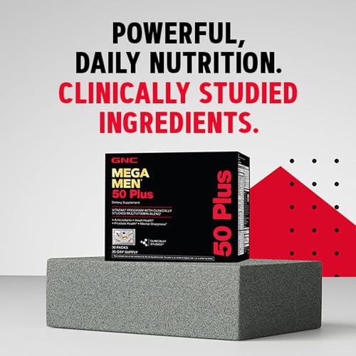 Mega Men 50 Plus Vitapak Program – 30 Vitapaks | Fórmula Multivitamínica para Homens Acima de 50 Anos - GNC