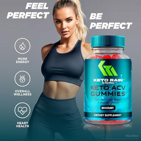 NutraRize - (3 Pack) Gomas Keto Rain ACV, Oficiais KetoRain Keto ACV, Suplemento Natural Keto, Vinagre de Maçã Keto, Avaliações Keto Plus ACV (180 Gomas)