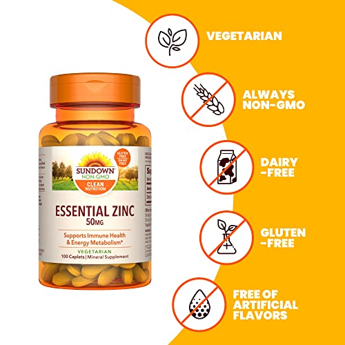 Zinc 50mg – Saúde Imune e Antioxidante – 100 Comprimidos (Pacote com 3) - Sundown