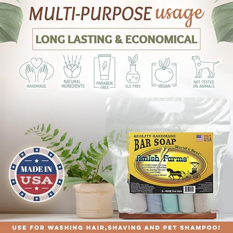 Sabonete Natural Amish Farms Original Recipe – Feito nos EUA, Artesanal, Vegano Hidratante para Pele Sensível – Mulheres