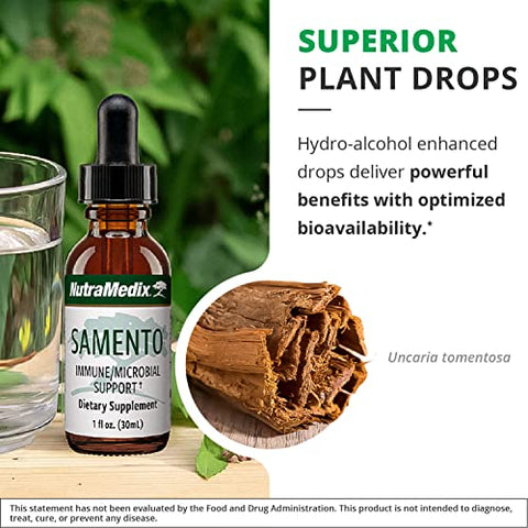 Samento Cat’s Claw Tincture – Extrato de Unha de Gato Peruana para Imunidade, Cérebro, Antioxidante, Cardiovascular – 30ml - NutraMedix