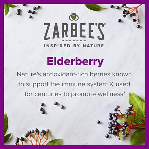 Zarbee's - Zarbee’s Gummy Diário de Suporte Imunológico com Sabugueiro e Vitaminas A, C, D, E – 60 gomas
