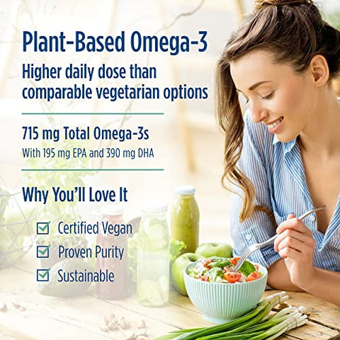 Algae Omega – 60 Soft Gels – 715 mg Ômega-3 – Óleo de Alga Certificado Vegano – EPA à Base de Plantas - Nordic Naturals