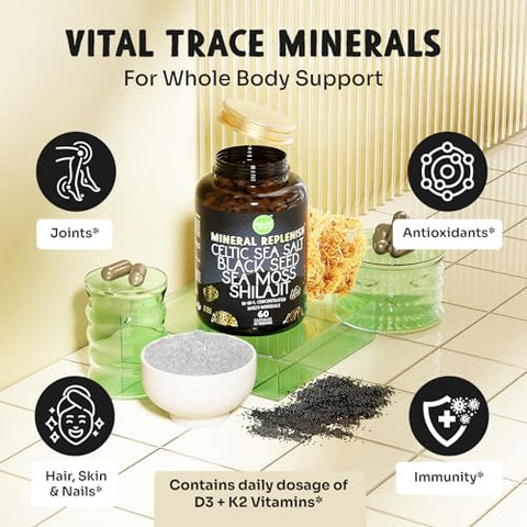 Maju Superfoods - MAJU 18-em-1 Semente Preta, Shilajit, Musgo do Mar, Sal Marinho Celta D3 – 100% Natural e Potente