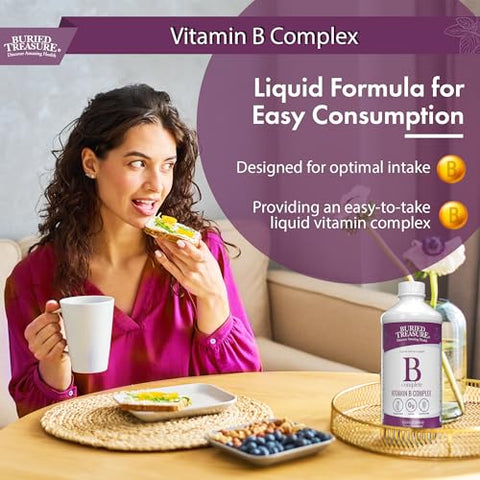 B Complete – 473 ml, Todas as 8 Vitaminas B com B12 Metilada - Buried Treasure
