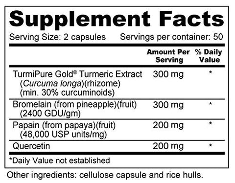 Wellness Resources - Repair Plus com TurmiPure Gold Cúrcuma (Curcumina) com Quercetina e Enzimas Proteolíticas Bromelina e Papaína para Reparo, Recuperação, Saúde Tecidual e Inflamação (100g)