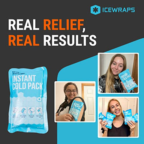 4×7 Pacote de Gelo Instantâneo – Caixa com 50 Unidades | Compressa Fria Instantânea para Emergências | Pacotes de Gelo Descartáveis para Lesões | Pacotes de Gelo Quebráveis para Primeiros Socorros - ICEWRAPS