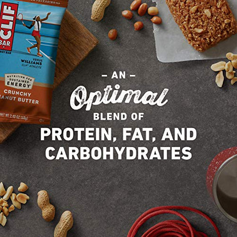 Clif Bar - Barras de Energia CLIF – Amendoim Crocante – Feitas com Aveia Orgânica – Alimento à Base de Plantas – Vegetariano – Kosher (Barras de Proteína de 2,4 Ounces, 24 Unidades) Embalagem Pode Variar