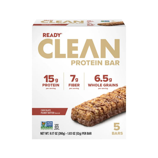 Generic - Ready Nutrition Barras de Proteína Limpa – Sabor Chocolate Manteiga de Amendoim, 5 Barras | Marca Ready Nutrition