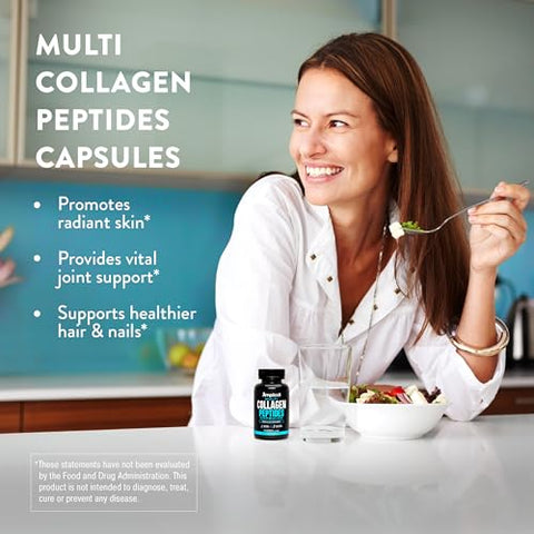 AMPLICELL - Pílulas de Colágeno Multi para Mulheres – Absorção Rápida de Suplementos de Colágeno para Mulheres