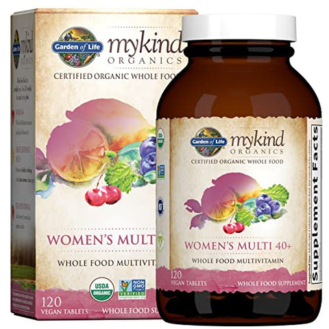 Organics Vitaminas para Mulheres 40 Plus – 120 Comprimidos | Saúde Feminina | Orgânicos | Marca Garden of Life - Garden of Life