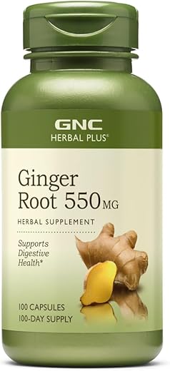 Herbal Plus Raiz de Gengibre 550mg, 100 Cápsulas, Saúde Digestiva - GNC