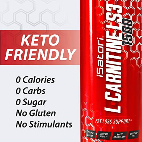 L-Carnitine LS3 1500: Suplemento Líquido de L-Carnitina com Acetil L-Carnitina, L-Tartarato de L-Carnitina, Pré-Treino sem Estimulantes, Zero Calorias, Açúcar, Glúten, Amigo da Dieta Keto, Sabor Uva - iSatori