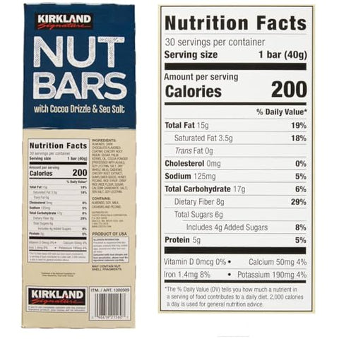 TAOindustry - Barras de Nozes Kirkland Signature com Cobertura de Cacau – Deliciosas e Saudáveis!