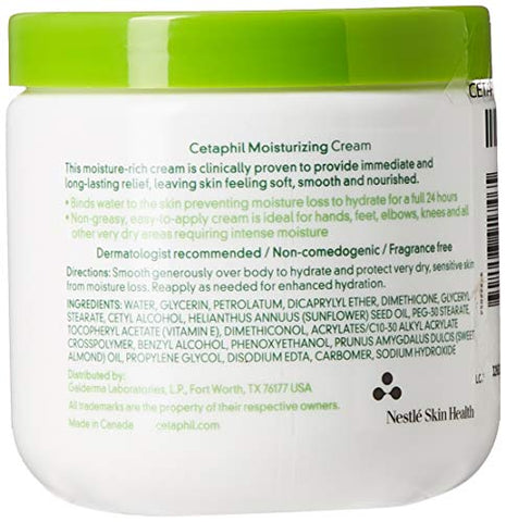 Creme Hidratante, 473ml (Pacote com 3), Hidratante para Pele Seca a Muito Seca e Sensível, Restaura Completamente a Barreira da Pele em 1 Semana, Sem Fragrância - Cetaphil