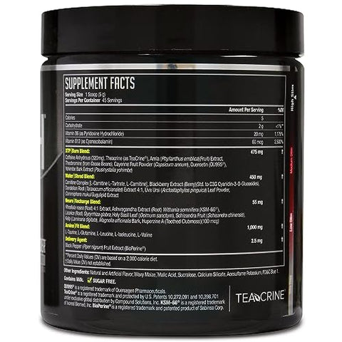 LIPORUSH - NDS Nutrition XTP Queimador de Gordura Termogênico com L-Carnitina – Energia, Foco e Controle de Apetite – Pó Termogênico Extremo para Perda de Peso – Sabor Blue Berry Snow Cone (45g)